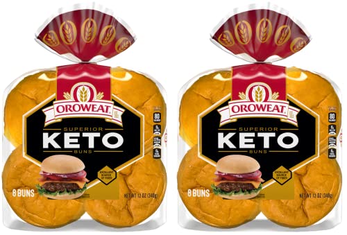 Oroweat Keto Hamburger Buns (2 Packs, 8 Buns Each)