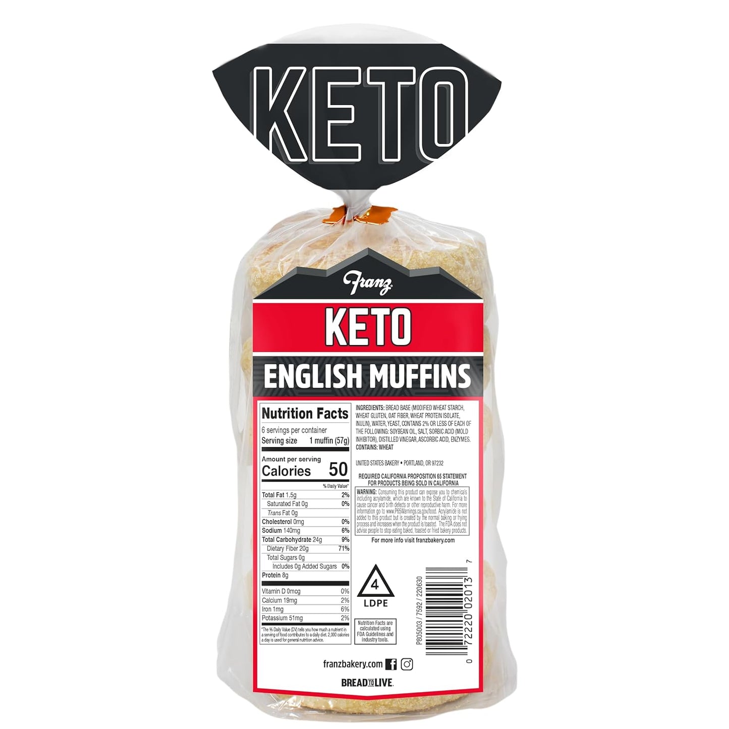 Keto English Muffins - Low Net Carbs, Same Great Taste 3 Pack (3 x 12oz)